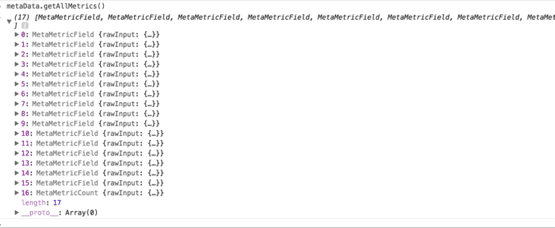 Metadata Get All Metrics