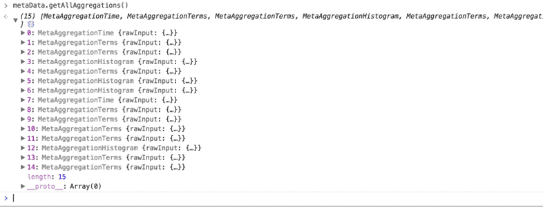 Metadata Get All Aggregations